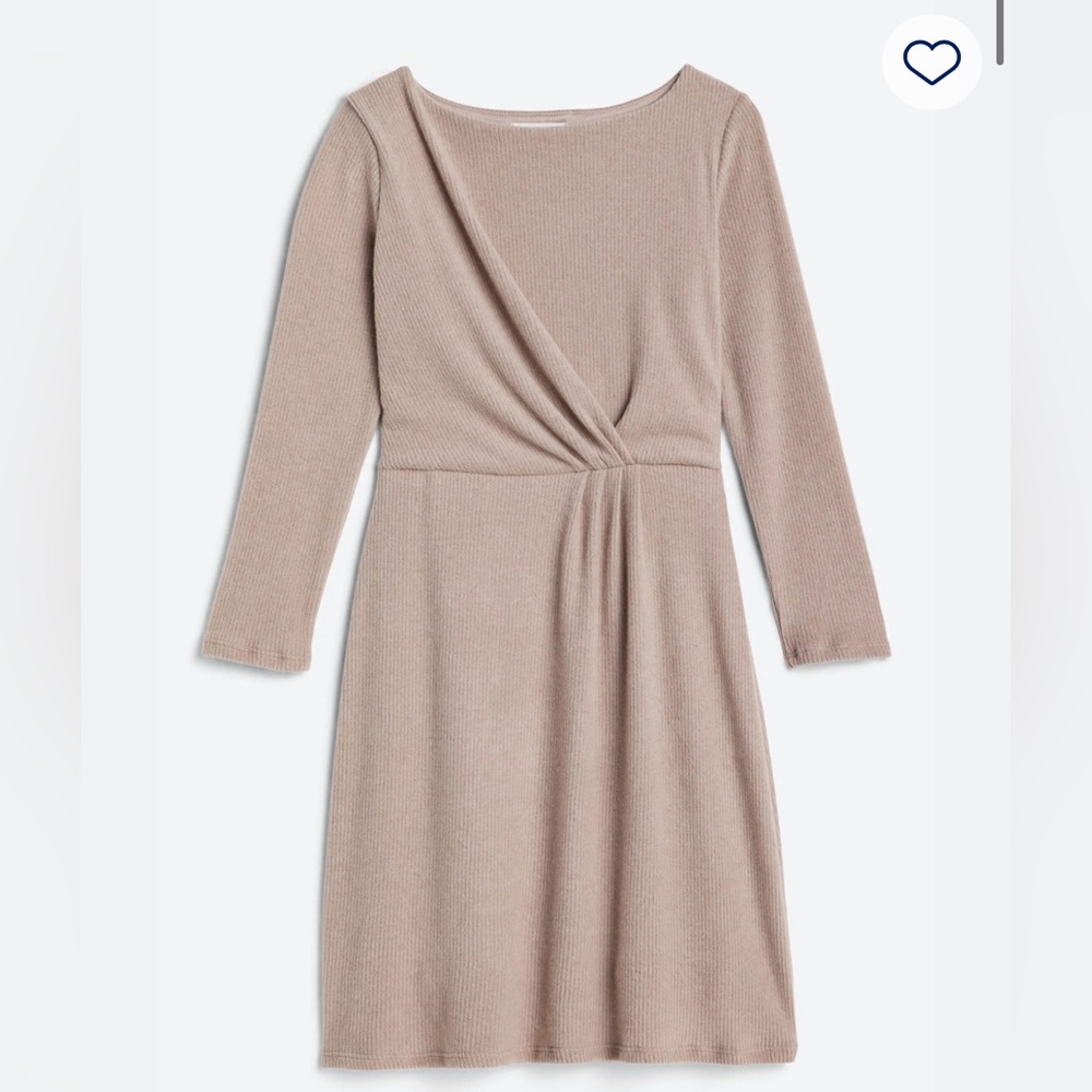 KAILEIGH Jessica Long Sleeve Neutral Knit Dress